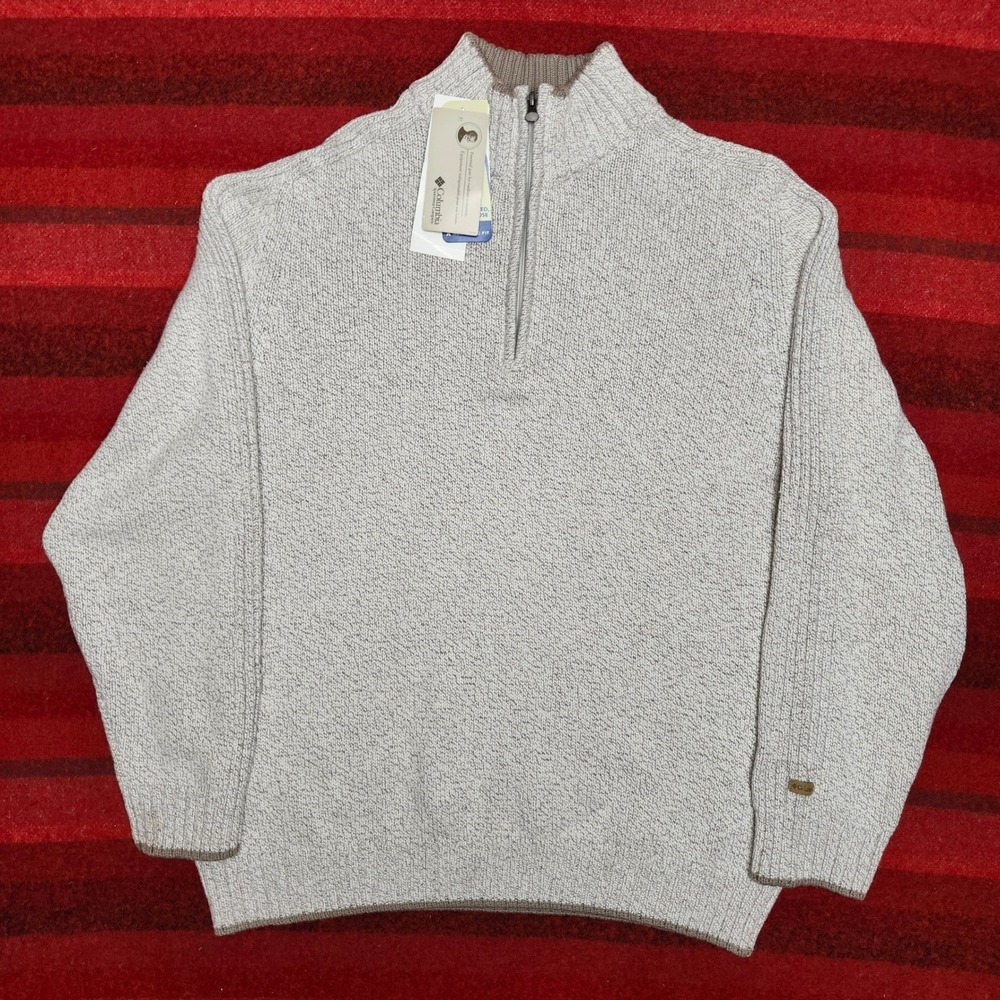 NWT Columbia Mens XL Selleck Canyon Half Zip Sweater Heavyweight Knit Gray